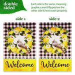 Load image into Gallery viewer, G128 Combo Pack: Garden Flag Stand Black 36 in x 16 in &amp; Garden Flag Summer Decoration Welcome Bird with Fruit Wreath 12x18 DoubleSided Blockout Fabric