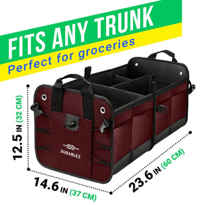 Trunk Organizer with Covering Net Attachable Non Slip Pads and Stainless Hooks Cherrysh
