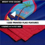 Load image into Gallery viewer, G128 Combo Pack: 6 Ft Tangle Free Spinning Flagpole (Black) &amp; Guam Flag 3x5 Ft Printed 150D Polyester, Brass Grommets (Flag Included) Aluminum Flag Pole