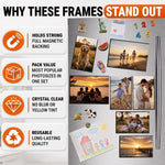 Load image into Gallery viewer, 15 Pack Magnetic Picture Pockets for Home Set 10 4x6 &amp; 5 5x7   Black Magnet Picture Frames for Fridge   Clear Photo Sleeve Holder   Magnetic Picture Frames for Refrigerator   Magnet Photo Display