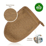 Load image into Gallery viewer, Natural Back Scrubber for Shower for Men and Women Set of 2 Hemp Exfoliating Body Scrubbers Long Back Washer Sleeve &amp; Bath Scrub Mitten for Deep Cleaning &amp; Skin Relax