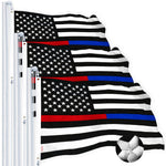 Load image into Gallery viewer, G128 3 PACK: Thin Blue and Red Line Flag 3x5 Ft Embroidered Spun Polyester