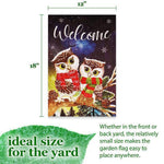 Load image into Gallery viewer, G128 Garden Flag Welcome Cozy Owls with Scarves  12x18 Inch  Printed Blockout Polyester  Christmas Decoration