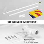 Load image into Gallery viewer, G128  6 Feet Tangle Free Spinning Flagpole (White) Arizona Double Sided Brass Grommets Embroidered 3x5 ft (Flag Included) Aluminum Flag Pole