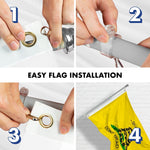Load image into Gallery viewer, G128  6 Feet Tangle Free Spinning Flagpole (Silver) Gadsden Flag Brass Grommets Spun Polyester 3x5 ft (Flag Included) Aluminum Flag Pole