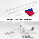Load image into Gallery viewer, G128 Combo Pack: 6 Ft Tangle Free Spinning Flagpole (Silver) &amp; Czech Republic Flag 3x5 Ft Printed 150D Polyester, Brass Grommets (Flag Included) Aluminum Flag Pole