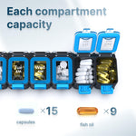 Load image into Gallery viewer, Weekly Pill Organizer 2 Times A Day Am Pm Pill Case Pill Box Yellowblue Plastic
