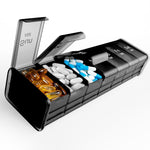 Load image into Gallery viewer, Extra Large Pill Organizer Black XXL Vitamin Holder for Weekly Supplements Double Sided Pill Box 7 Day with Big AM PM Compartments Huge Daily Medicine Dispenser 2 Times a Day Reliable and Easy to Use
