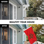 Load image into Gallery viewer, G128 Combo Pack: 6 Feet Tangle Free Spinning Flagpole (Silver) Morocco Moroccan Flag 3x5 ft Printed 150D Brass Grommets (Flag Included) Aluminum Flag Pole