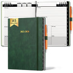 Load image into Gallery viewer, 2025 2026 HARDCOVER Leather Planner Weekly &amp; Monthly   6.5 * 8.5 Inches   Academic Planner Business Personal or Student   Pen Holder Thick Paper July 2025   June 2026 (Dark Green)
