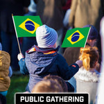 Load image into Gallery viewer, G128 24 Pack Handheld Brazil Brazilian Stick Flags  12x18 In  Printed 150D Polyester, Country Flag, Solid Wooden Stick, Spear Gold Tip