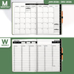Load image into Gallery viewer, 2026 Hardcover Appointment Book Planner 8.5 x 11 inch Dark Green Large Tabbed Daily Hourly Weekly Planner Schedule Book 15 Minute time Slots Business &amp; Personal Planner Jan 2026 Dec 2026 Dark Green
