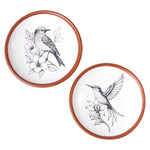 Load image into Gallery viewer, FINE LIVING 8 Inch Hummingbird Wall Art Terracotta Plates Set of 2 Decorative Wall Plates for Hanging Ceramic Clay Wall Decor for Boho Rustic Farmhouse Living Room Kitchen &amp; Bedroom