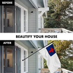 Load image into Gallery viewer, G128 Combo Pack: 5 Ft Tangle Free Spinning Flagpole (Black) &amp; Christian Flag 2.5x4 Ft Embroidered 220GSM Spun Polyester, Brass Grommets (Flag Included) Aluminum Flag Pole