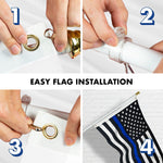 Load image into Gallery viewer, G128  6 Feet Tangle Free Spinning Flagpole (White) Thin Blue Brass Grommets Printed 3x5 ft (Flag Included) Aluminum Flag Pole