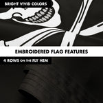 Load image into Gallery viewer, G128 Combo Pack: 5 Ft Tangle Free Aluminum Spinning Flagpole (White) &amp; Pirate Jolly Roger Bones Flag 2.5x4 Ft, ToughWeave Series Embroidered 300D Polyester  Pole with Flag Included